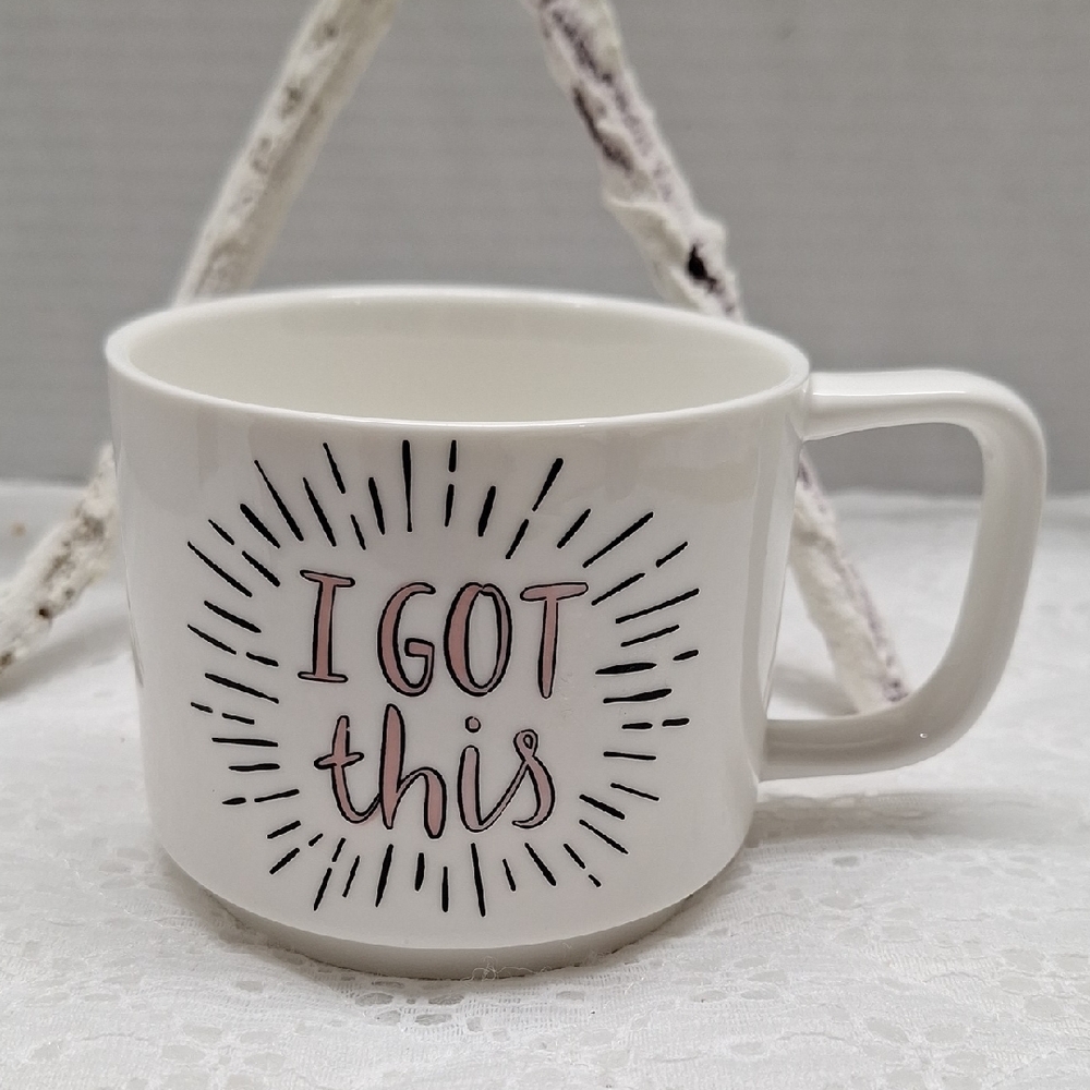 🛍2/$15🛍 #ABQ Indigo White Motivational 120Z Mug " I GOT THIS"